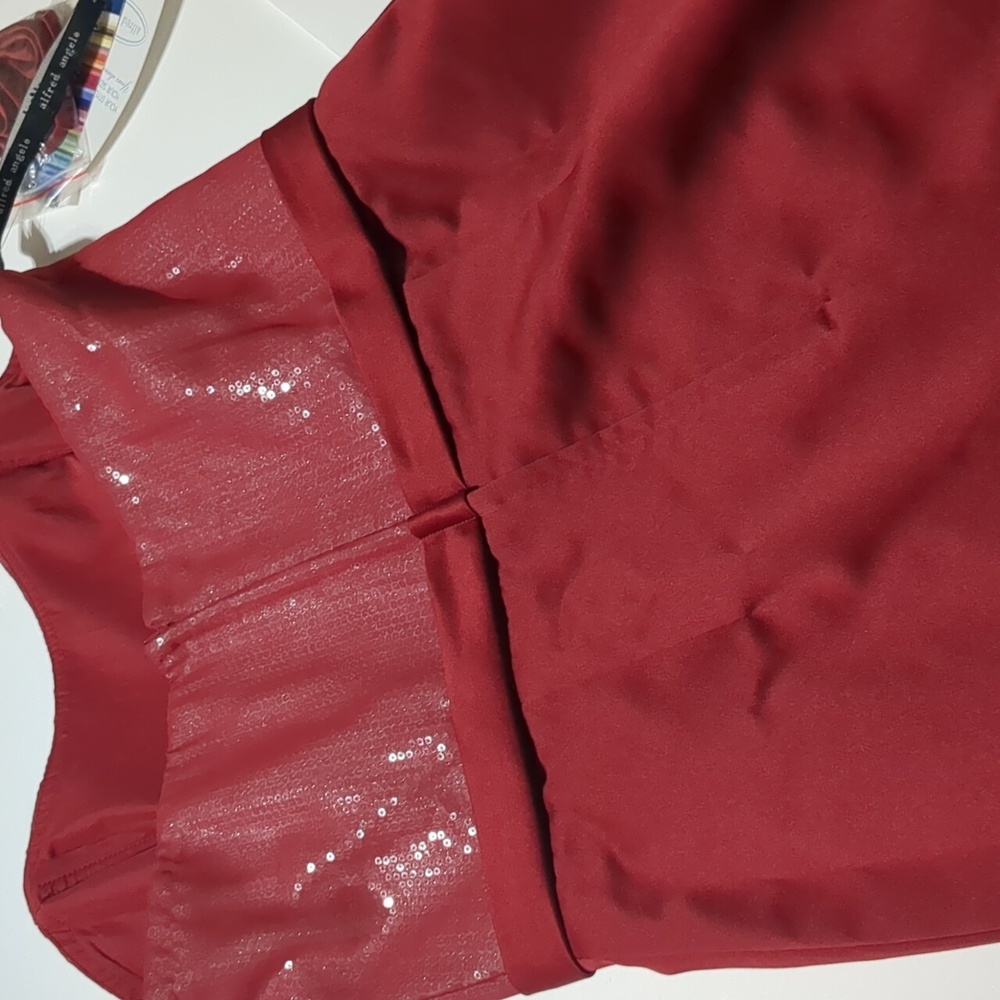 Alfred Angelo 7245 burgundy women's strapless dress size 8 - Picture 4 of 11